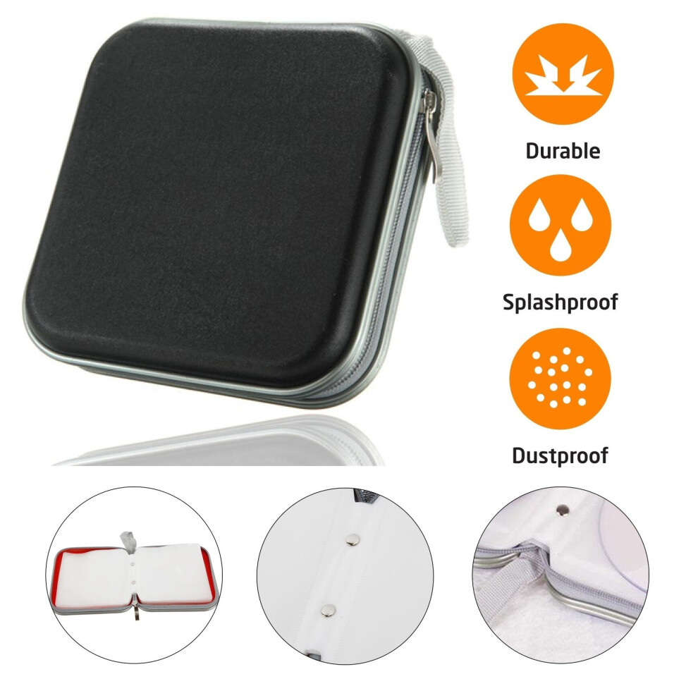 (40, Black) CD Case DVD Wallet Cover Disc Storage Holder Sleeve Handle Portable Car Home
