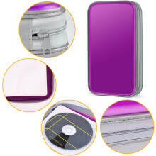 (80, Purple) CD Case DVD Wallet Cover Disc Storage Holder Sleeve Handle Portable Car Home