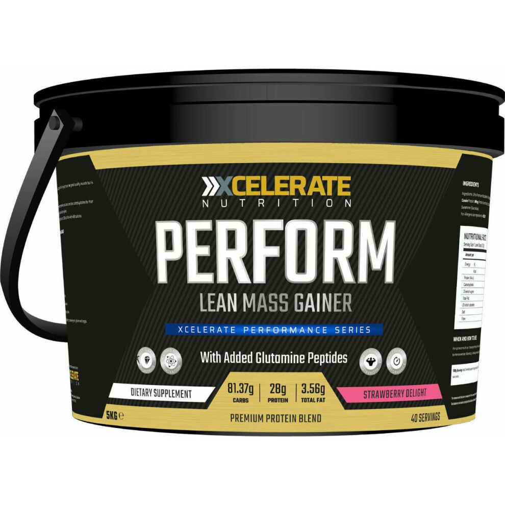 Xcelerate Nutrition Perform Lean Mass Gainer 5Kg - Strawberry Delight