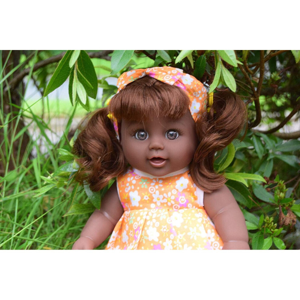 12" Afro African Black Sound Doll Lovely Samantha Girl Doll 30cm