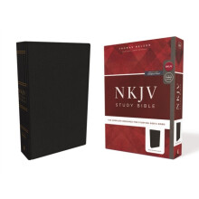 NKJV Study Bible - Premium Bonded Leather, Black Comfort Print by Thomas Nelson