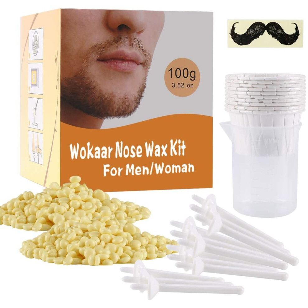Nose Wax 100g for Men & Women, Nose Hair Removal Wax Kit