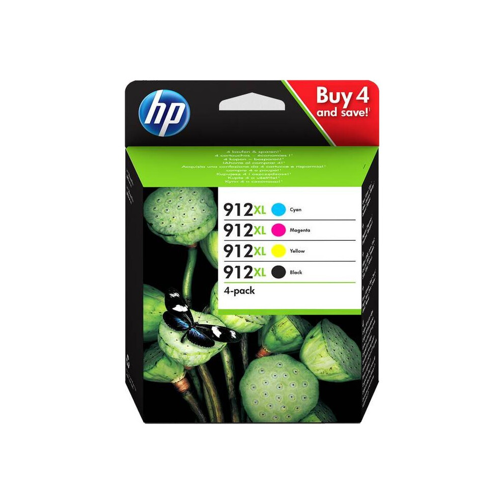 Hp 912Xl Ink Cartridge Black+CMY Inkjet High Yield 3YP34AE Genuine