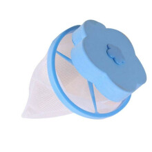 (Blue) 1x Washing Machine Laundry Floating Pet Lint Hair Catcher Pouch Mesh Filter Bag