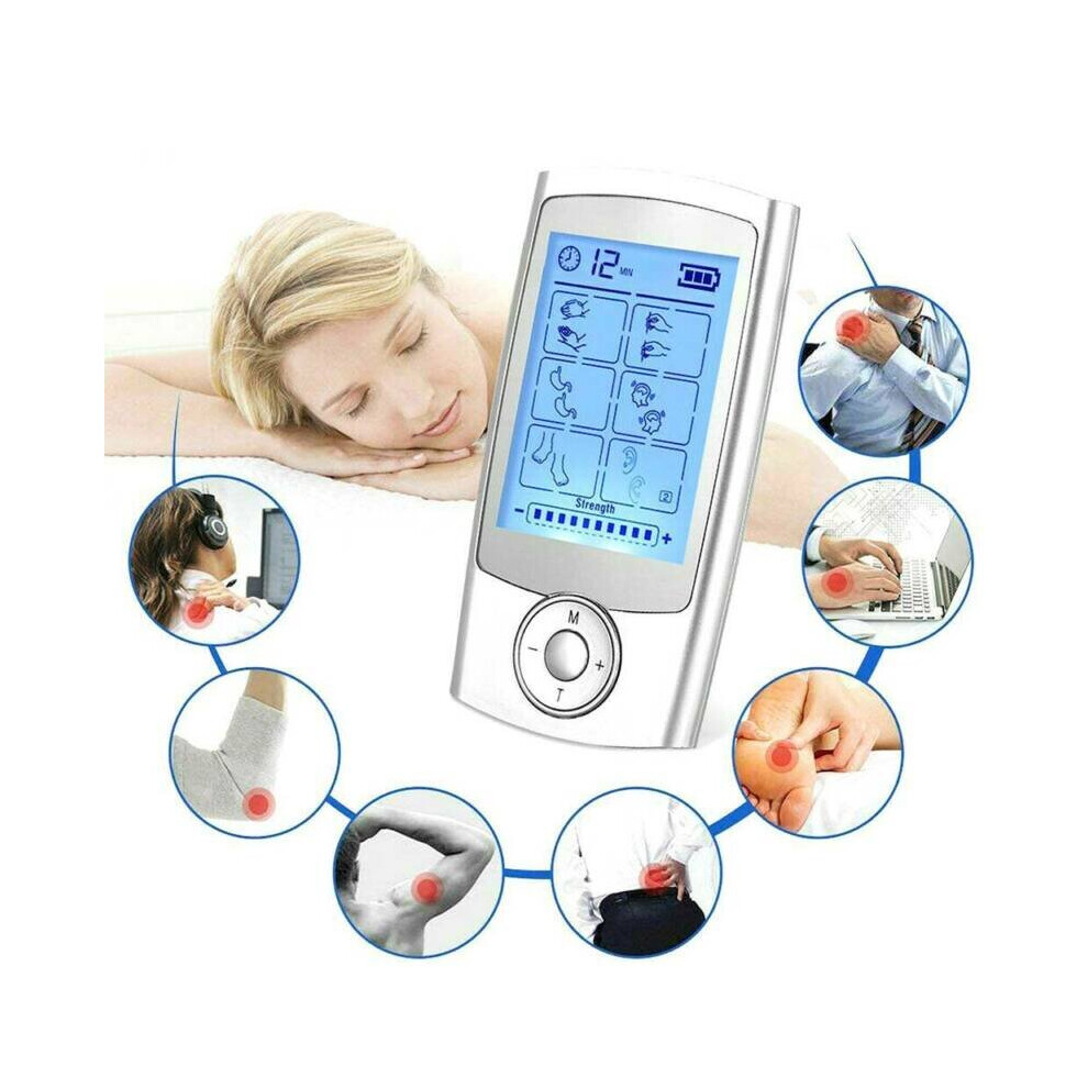 Pain Relief Acupuncture Rechargeable Tens Machine Digital Therapy Full Massager