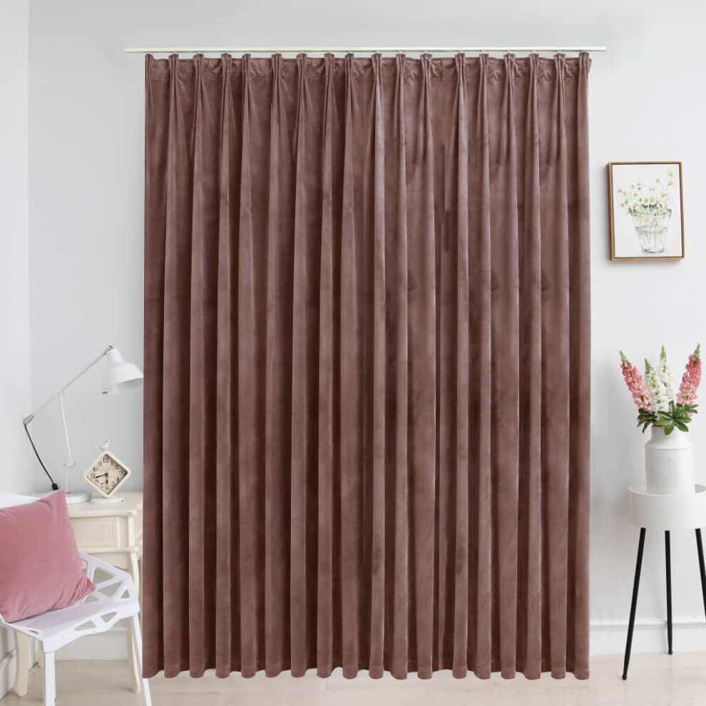 vidaXL  Blackout Curtain with Hooks Velvet Antique Pink 290x245 cm