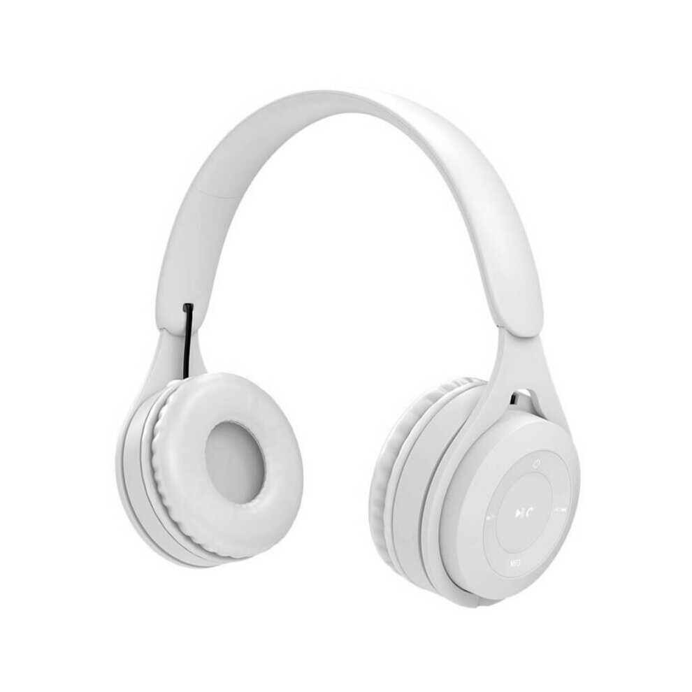 (White) Wireless Headphones Bluetooth Headset Noise Cancelling Stereo Earphone Universal White 795340633529