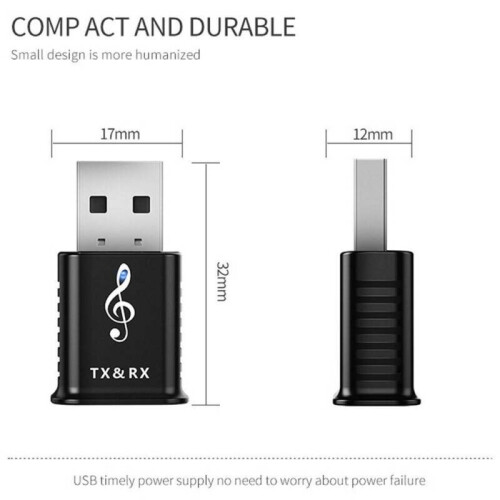 Bluetooth 5.0 Audio Transmitter Receiver Adapter For TV/PC/Car/AUX Speaker 2