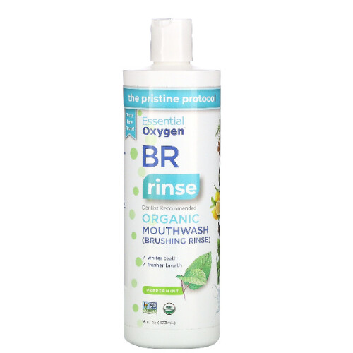 Essential Oxygen, BR Organic Mouthwash Rinse, Peppermint, 473ml