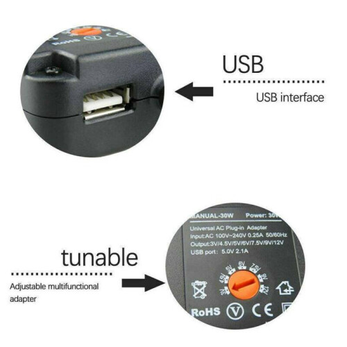 AC/DC Power Supply Adapter Plug Charger Adaptor For 3v to 12V 2