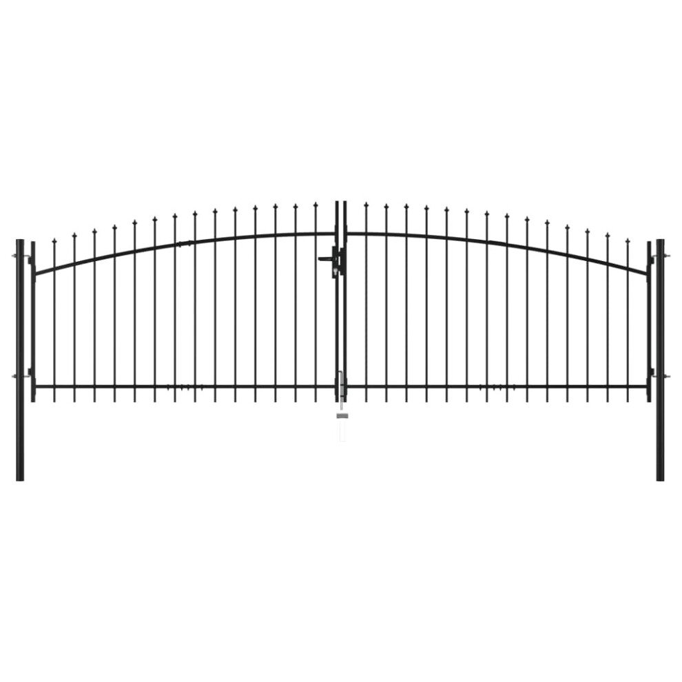 vidaXL  Double Door Fence Gate with Spear Top 400x150 cm