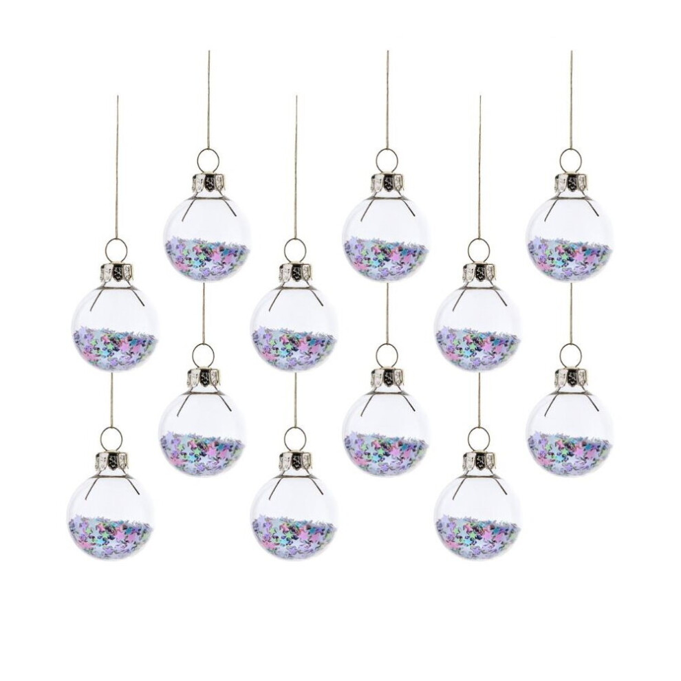 Sass & Belle Set of 12 Mini Multi-colour Pastel Stars Bauble Gift Set