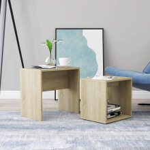 vidaXL Coffee Table Set Sonoma Oak Engineered Wood Indoor Furniture Side Stand