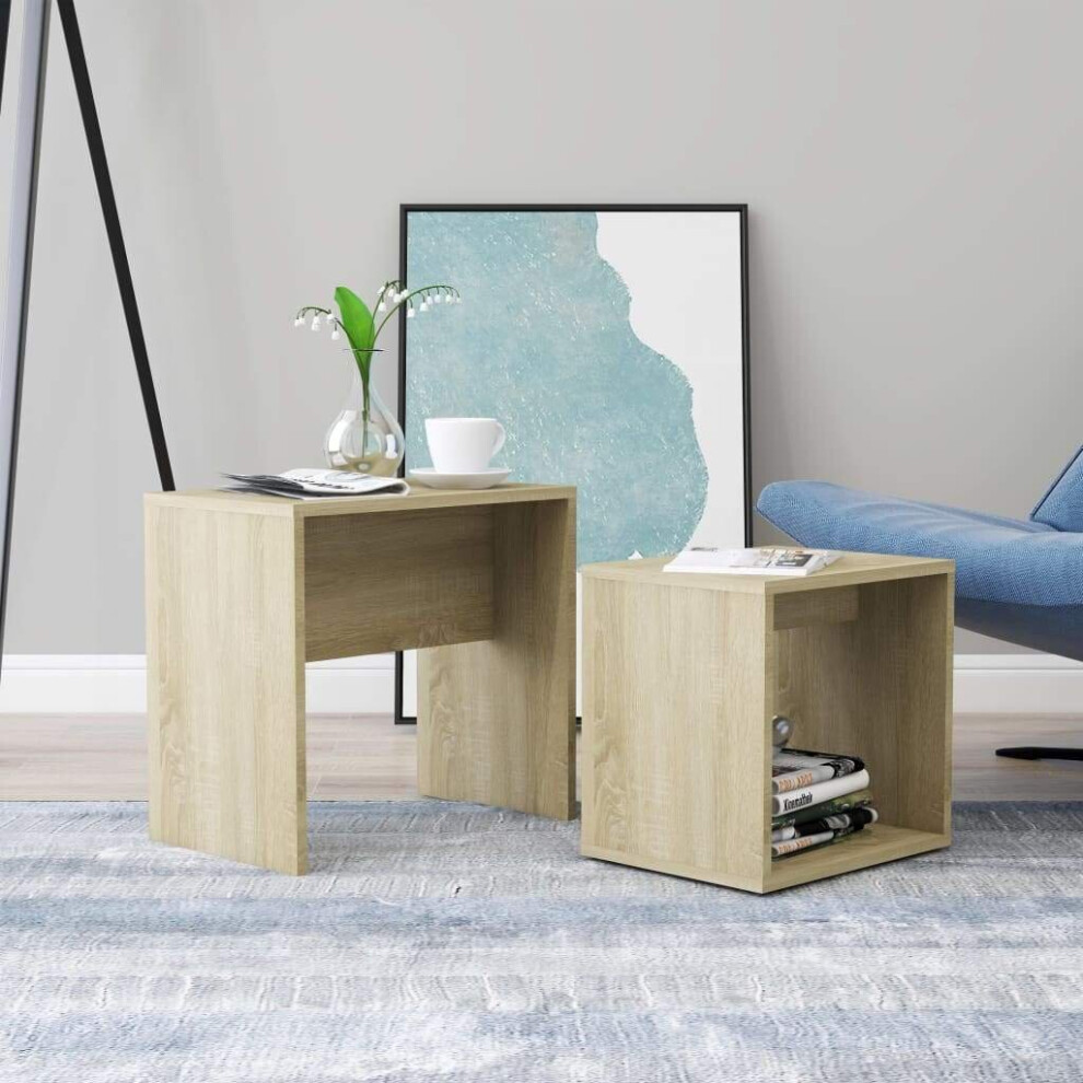 vidaXL  Coffee Table Set Sonoma Oak 48x30x45 cm Chipboard