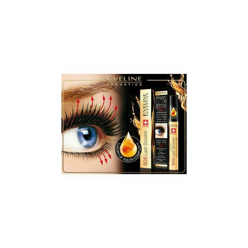 Eveline Cosmetics Eveline Sos Lash Booster Multipurpose Eyelash Serum With Argan Oil 5 In 1