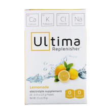 Ultima Replenisher, Mélange de Boisson Électrolytique, Limonade, 20 Sachets, 0,12 oz (3,5 g) Chacun