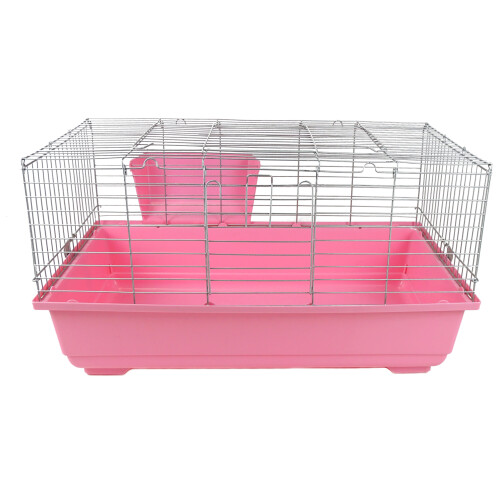 Little-Friends Indoor Rabbit Guinea Pig Cage 100cm Large Pink Single Tier 1