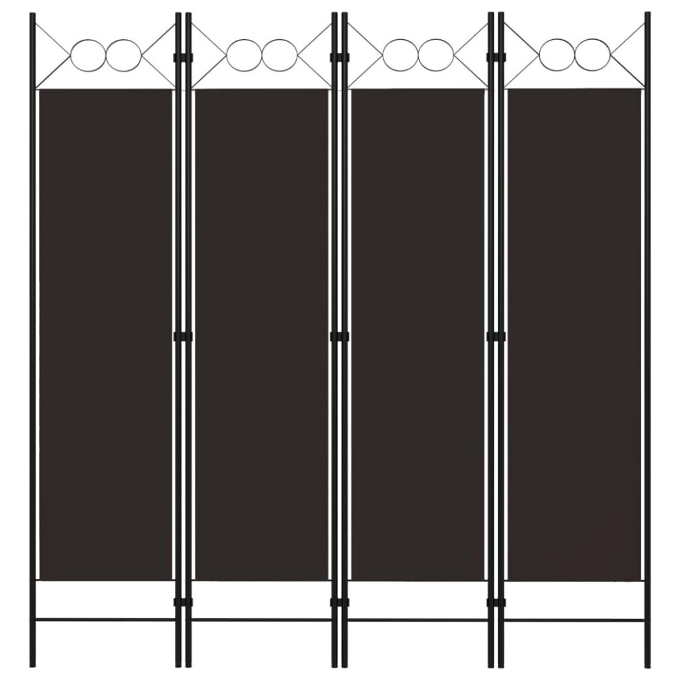 vidaXL 4-Panel Room Divider Brown 160x180 cm Wall Partition Screen Separator