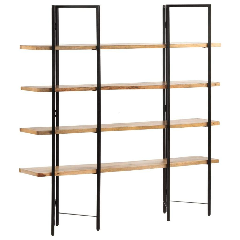 vidaXL Solid Mango Wood 4-Tier Bookcase Book Cabinet Display Standing Shelf