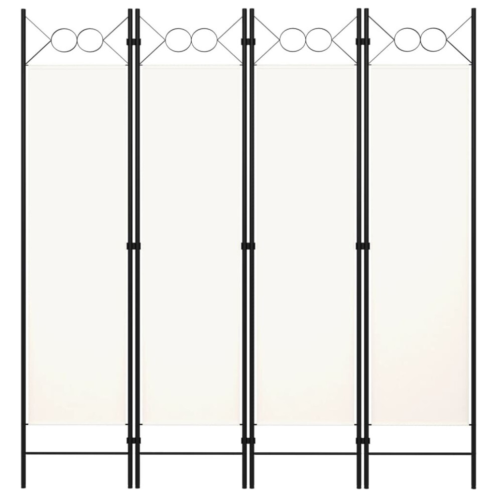 Vidaxl 4-Panel Room Divider White 160X180 Cm Wall Partition Screen Separator White,Cream