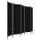 VidaXL vidaXL 5-Panel Room Divider Black 250x180 cm Wall Partition Screen Separator 2