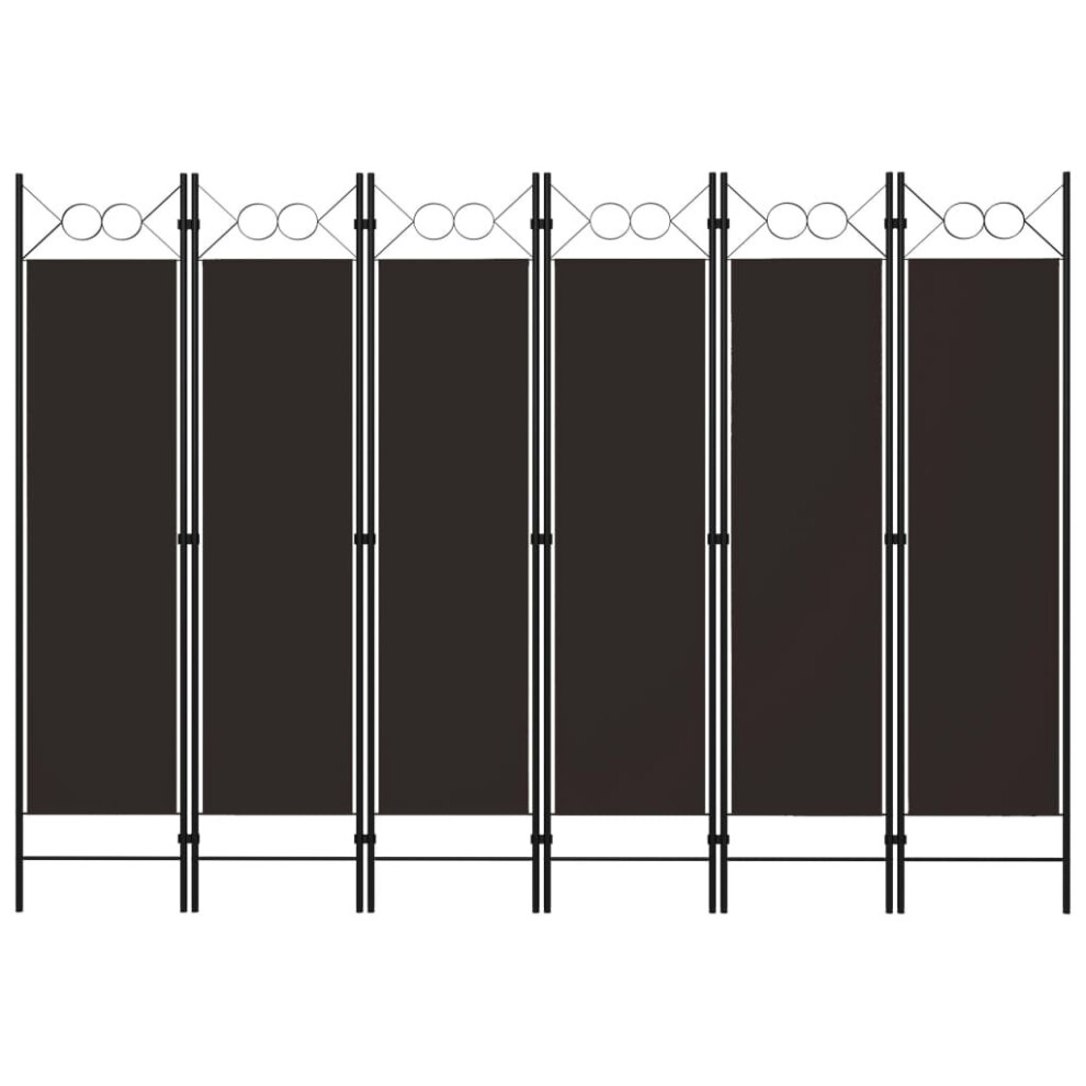 Vidaxl 6-Panel Room Divider 240X180 Cm Wall Partition Screen Separator Brown