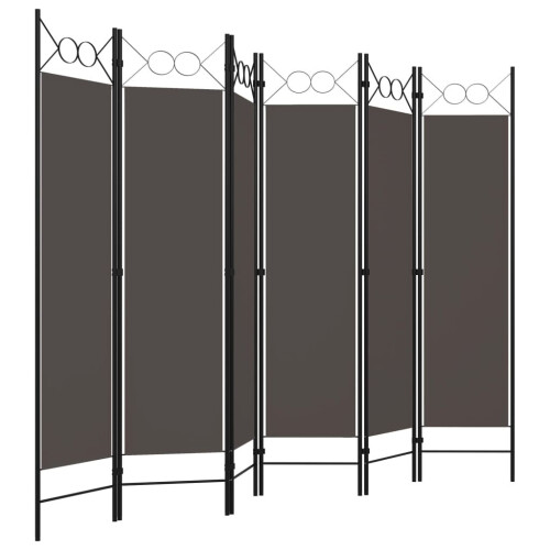 VidaXL vidaXL 6-Panel Room Divider Anthracite Folding Panel Screen Folder Partition 1