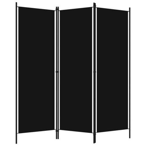 VidaXL vidaXL 3-Panel Room Divider Black 150x180 cm Wall Partition Screen Separator 1