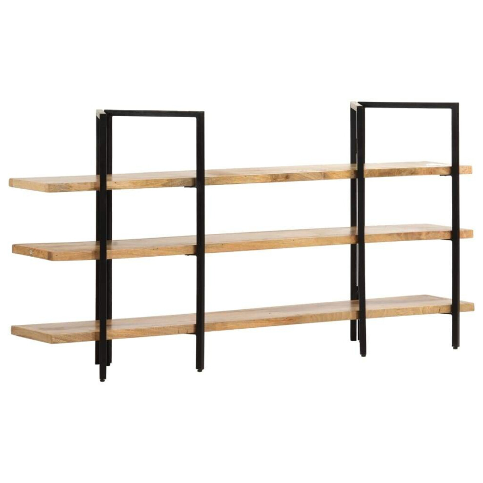 vidaXL Solid Mango Wood 3-Tier Bookcase Book Cabinet Display Standing Shelf