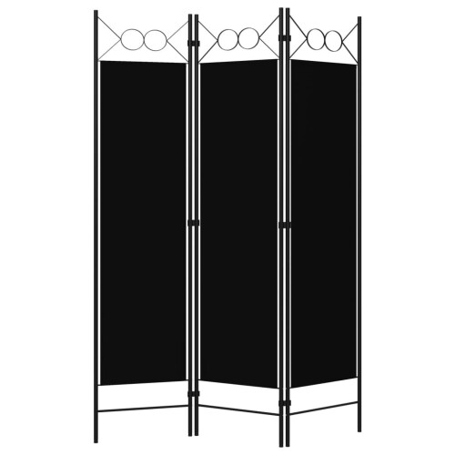 VidaXL vidaXL 3-Panel Room Divider Black 120x180 cm Wall Partition Screen Separator 2