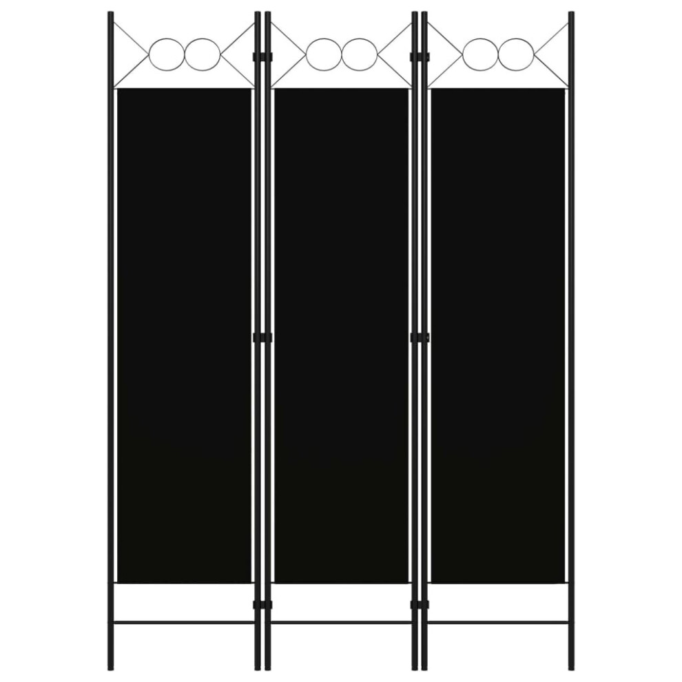 vidaXL  3-Panel Room Divider Black 120x180 cm