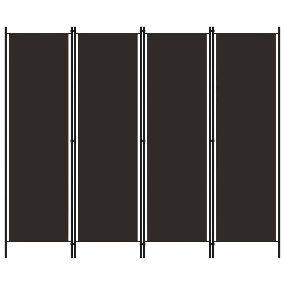 Vidaxl 4-Panel Room Divider 200X180 Cm Wall Partition Screen Separator Brown