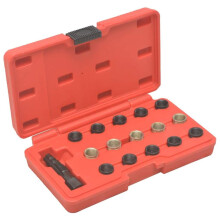 vidaXL 16x Spark Plug Thread Repair Tool Kit M14x1.25 Re-thread Repair Tool