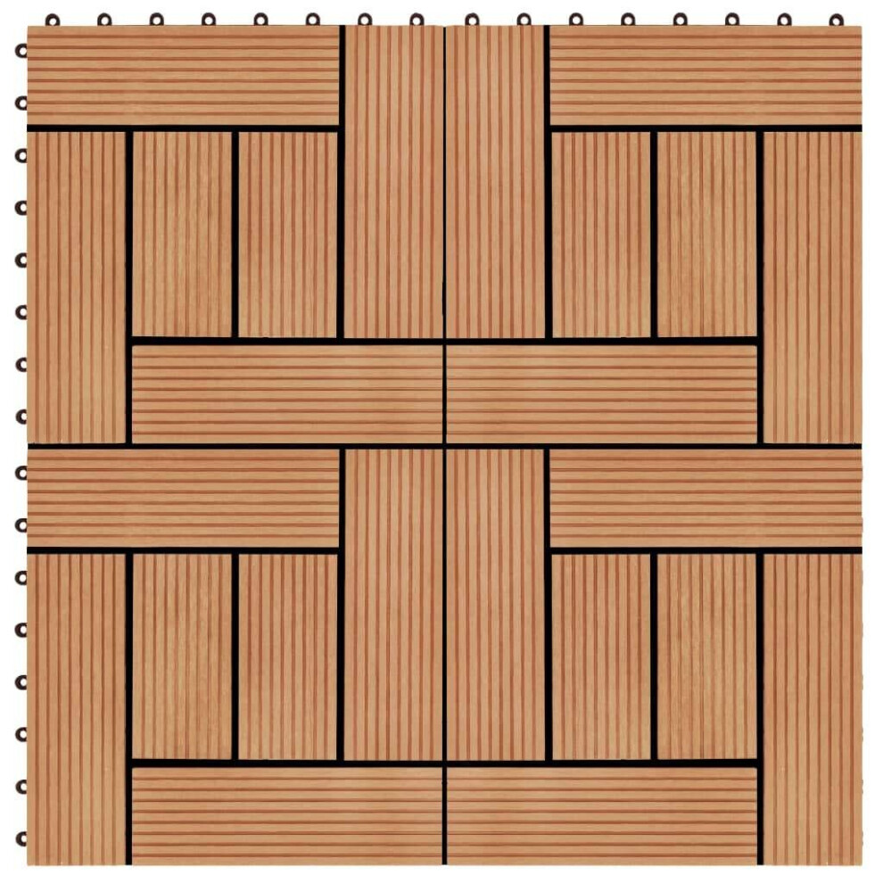 vidaXL 11x Decking Tiles WPC 30x30cm 1sqm Teak Colour Paving Flooring Board