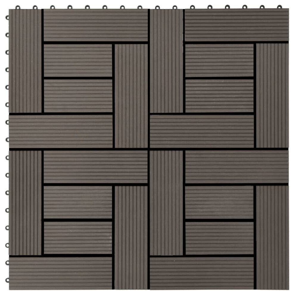 vidaXL  11 pcs Decking Tiles WPC 30x30 cm 1 sqm Dark Brown