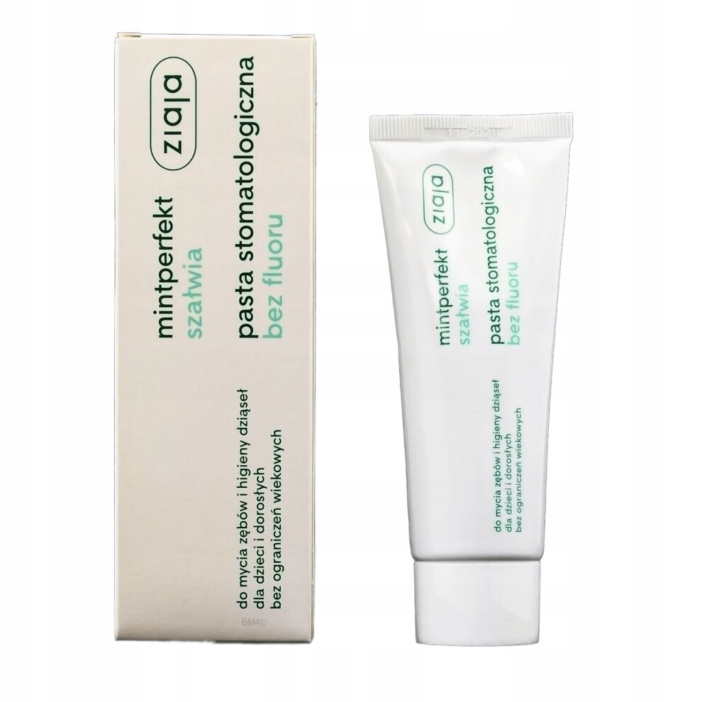 Cosmelogia Ziaja Mintperfect Dental Toothpaste Sage Without Fluoride 75Ml