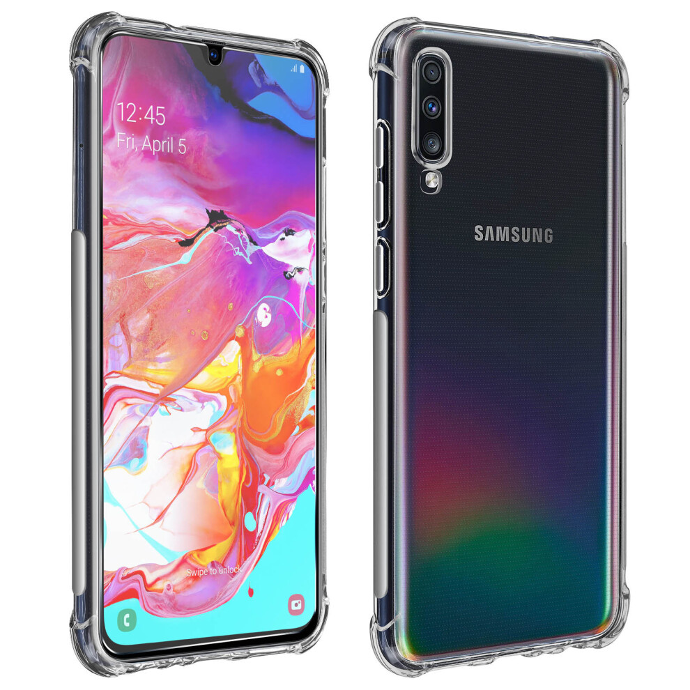 Protective Pack For Galaxy A70 Flexible Cover + 9H Tempered Glass Film Clear 3662427457279