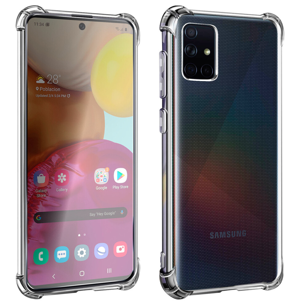 Protective Pack For Galaxy A71 Flexible Cover + 9H Tempered Glass Film Clear 3662427457286