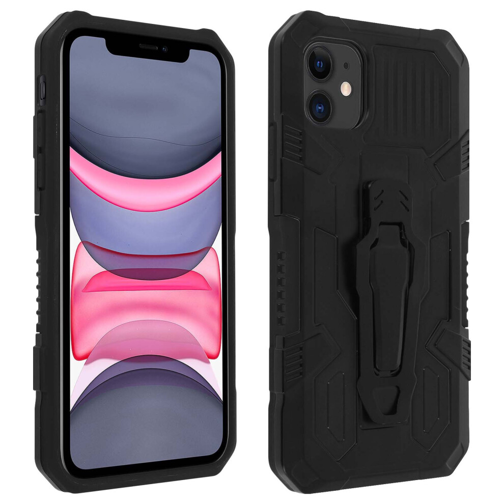 Back Cover For Iphone 11 Shockproof And With Metal Belt Clip - Black 3662427462020