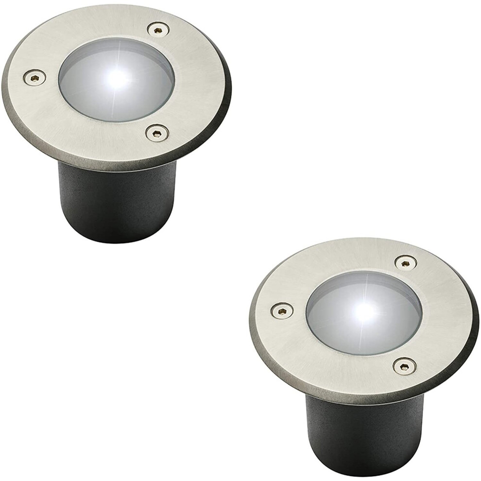 CGC 2x Set of In Ground Walkover Driveover GU10 Stainless Steel Lights