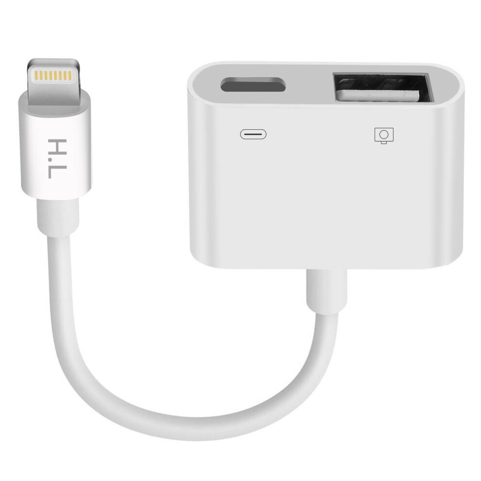 Compact Lightning Charge Adapter for IPhone/iPad Lightning to USB - White