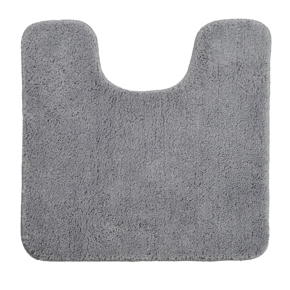 (Dove Grey) Allure Deep Pile Microfibre Pedestal Toilet Mat