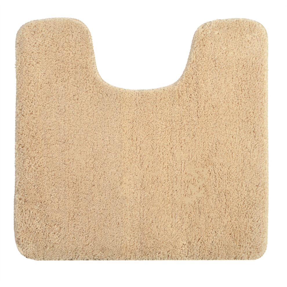Allure Bath Fashions (Beige) Allure Deep Pile Microfibre Pedestal Toilet Mat Cream