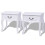 VidaXL vidaXL 2x Bedside Cabinets MDF White Nightstand Side End Table with a Drawer 3