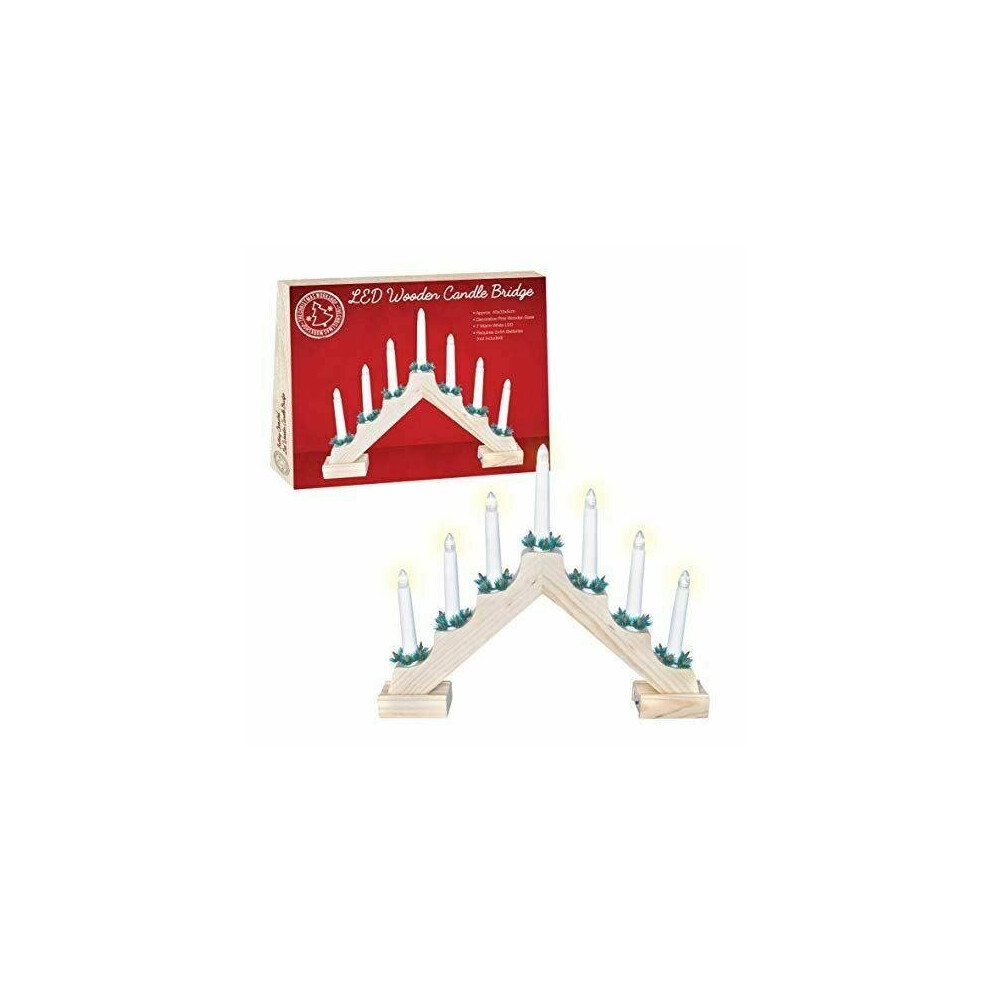 The Christmas Workshop 89470 Led Wooden Christmas Candle Bridge