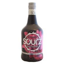 Sourz Raspberry 70cl - Spirited Raspberry Liqueur with bold fruit flavor and sweet-and-sour balance, vibrant pink hue