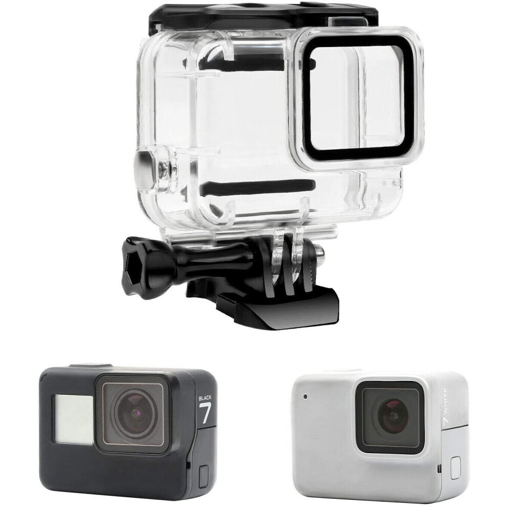 Waterproof Protective Housing Dive Case for GoPro Hero 7 Silver/White model Action Camera, Silicone Underwater Protection Cage Cover Accessories