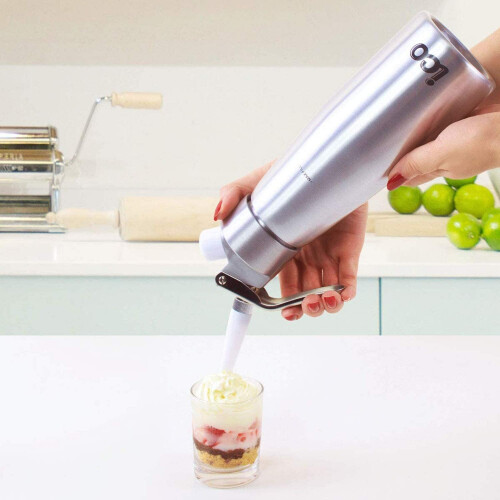 ICO - Professional Whipped Cream Dispenser (1 Pint, Silver) 2