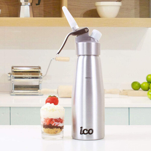 ICO - Professional Whipped Cream Dispenser (1 Pint, Silver) 1
