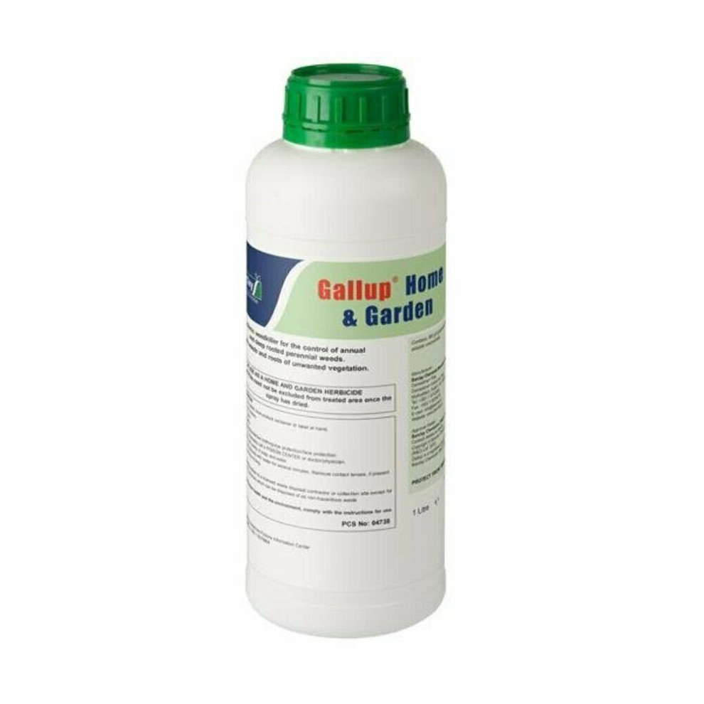 1 Litre Gallup Home & Garden Weed Killer Glyphosate Commercial Strength